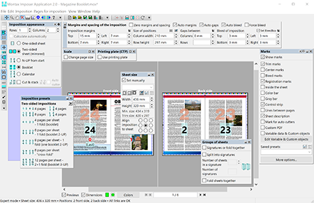 User interface of Montax