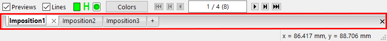 Impositions tabs