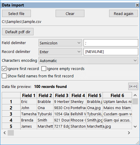 Data import